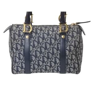 Dior Handbag Christian Navy Trotter Speedy Blue